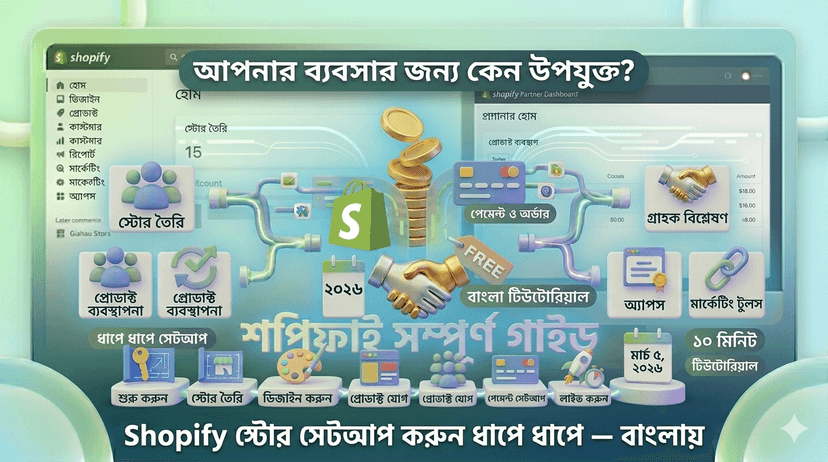 Shopify স্টোর সেটআপ করুন ধাপে ধাপে — বাংলায়