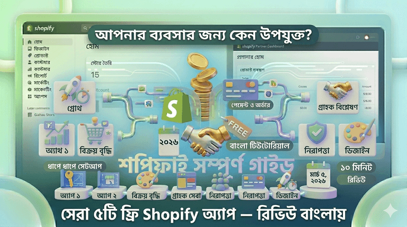 সেরা ৫টি ফ্রি Shopify অ্যাপ — রিভিউ বাংলায়